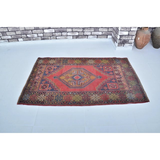 Red Turkish Wool Oushak Nomadic Natural Rug For Sale - Image 11 of 11