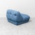 Vintage Lounge Chairs with Coffee Table in Blue Fabric, 1970s, Set of 3 For Sale - Image 4 of 13