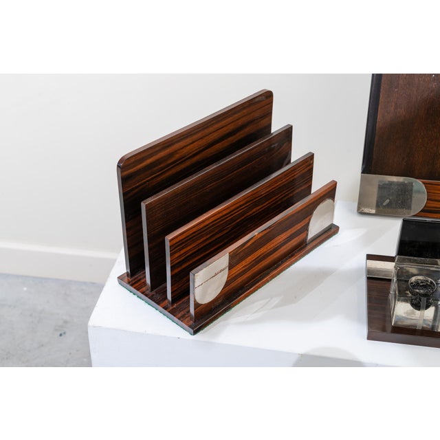 Large Art Deco Writing Set in Macassar Ebony, France, 1920s, Set of 4 For Sale - Image 3 of 8