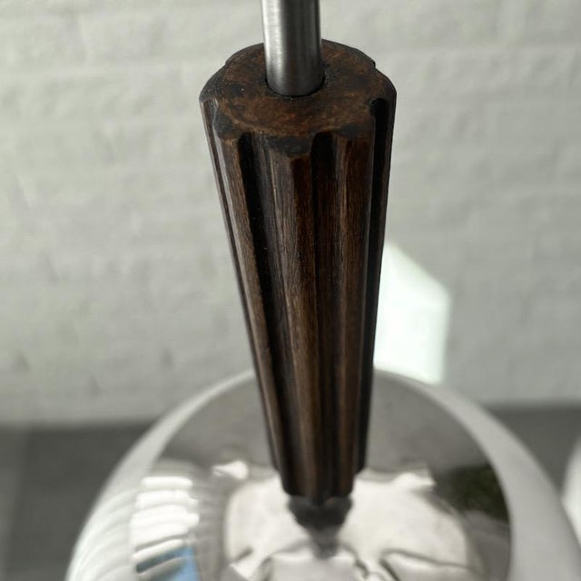 Brown Art Deco Pendant Lamp in Opal Glass and Birch, Sweden, 1930s For Sale - Image 8 of 11