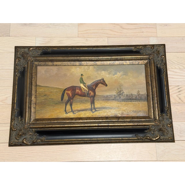 Victorian Mid 20th Century Very Rare Signed Robinson Traditional Equestrian Racehorse & Jockey Oil Paintings – Framed Pair For Sale - Image 3 of 15
