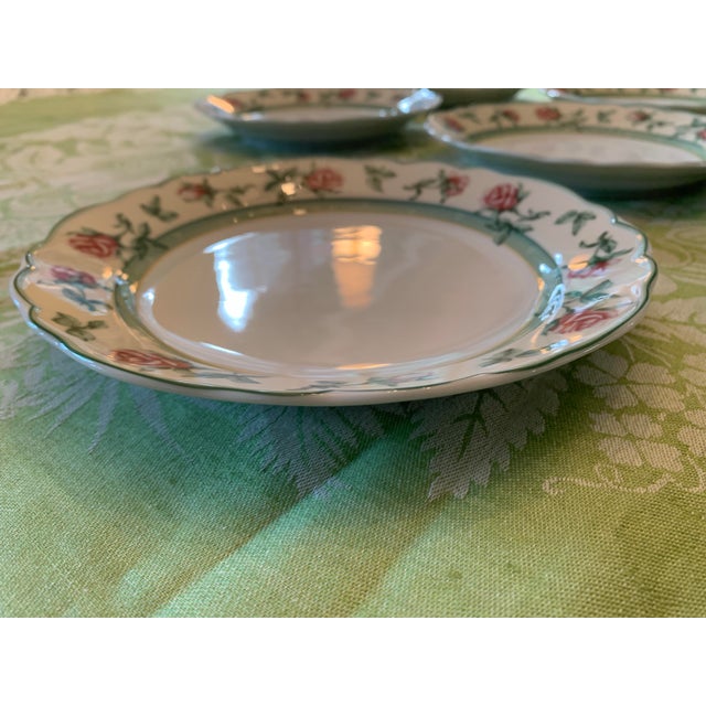 Shabby Chic Vintage Wedgwood English Cottage Rose Salad or Dessert Plates Set of 6 For Sale - Image 3 of 12