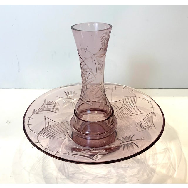 1950s French Cut Glass Amethyst Center Piece. For Sale In Atlanta - Image 6 of 11