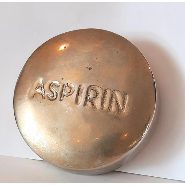 Mid-Century Modern Old Ny Brass Aspirin Paperweight Mid Century For Sale - Image 3 of 5