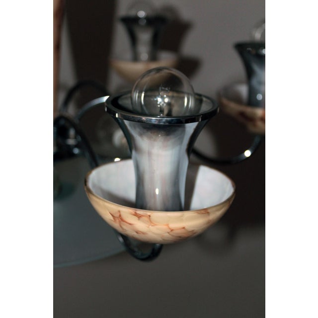 Art Deco Chandelier in Chrome, 1930s For Sale - Image 10 of 18