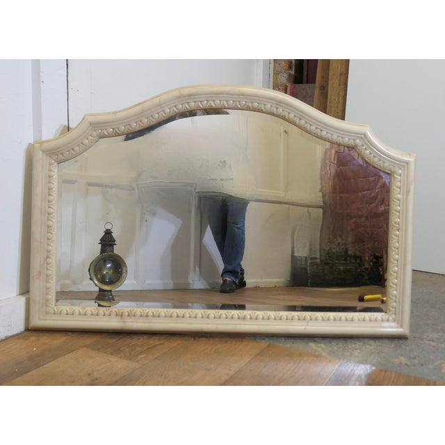 A Superb Large Carved Simulated Marble Overmantel Mirror This is a Striking piece it has a rectangular shape carved and a...