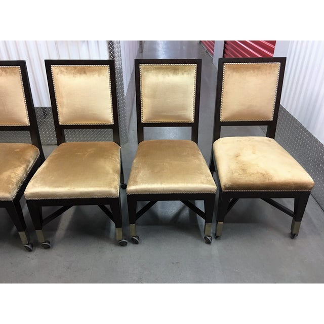 Mark David Gold Velvet Dining Chairs - Set of 6 | Chairish