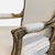 White Elegant Vintage Armchair With White Upholstery and Gold Trim For Sale - Image 8 of 9