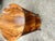 Exquisite French walnut matching oval side tables. A splendid 3 tier pair. Wonderful tight curly grain. Gently sweeping...