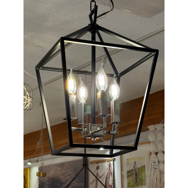 Black Rustic Maxim Lighting Abode Four Light Small Chandelier For Sale - Image 8 of 12