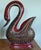 Three Large Asian Wood Carved Duck Statues With Mirror Inlay For Sale - Image 4 of 17