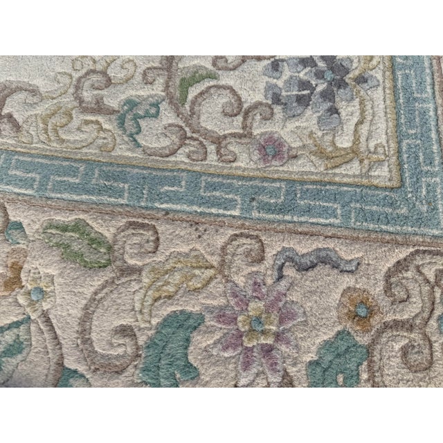 Late 20th Century 9ft 6in X 13ft 5in Turkish Hand Woven Oushak Area Rug For Sale - Image 5 of 12