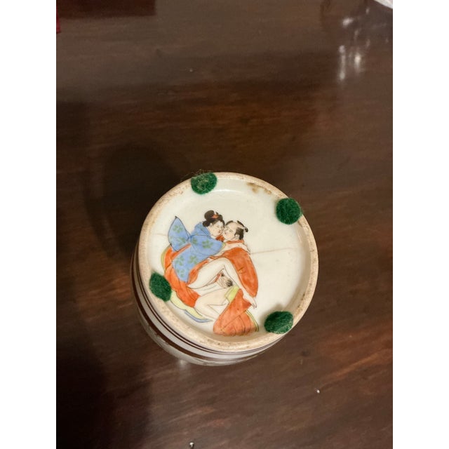 Mid 20th Century Small Hand‑Painted Asian Decorative Coralene Vase For Sale - Image 9 of 12
