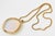 Charles Allen Gold Plated Pendant Necklace With Large Glass Blue Opalescent Stone, 1980's For Sale In Miami - Image 6 of 10