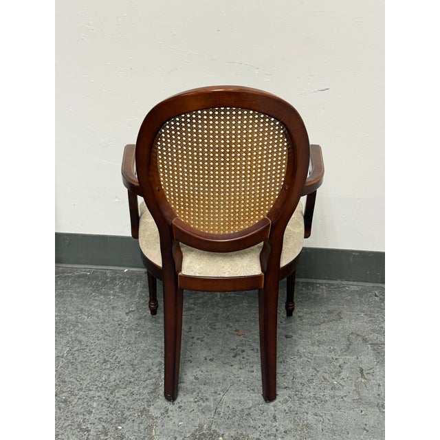 Tan Bombay Company Traditional Oval Cane-Back Armchair For Sale - Image 8 of 12