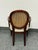 Tan Bombay Company Traditional Oval Cane-Back Armchair For Sale - Image 8 of 12