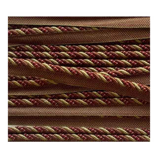 Cord With Lip From Samuel & Sons in Olive Burgundy and Gold- 12 3/4 Yards For Sale