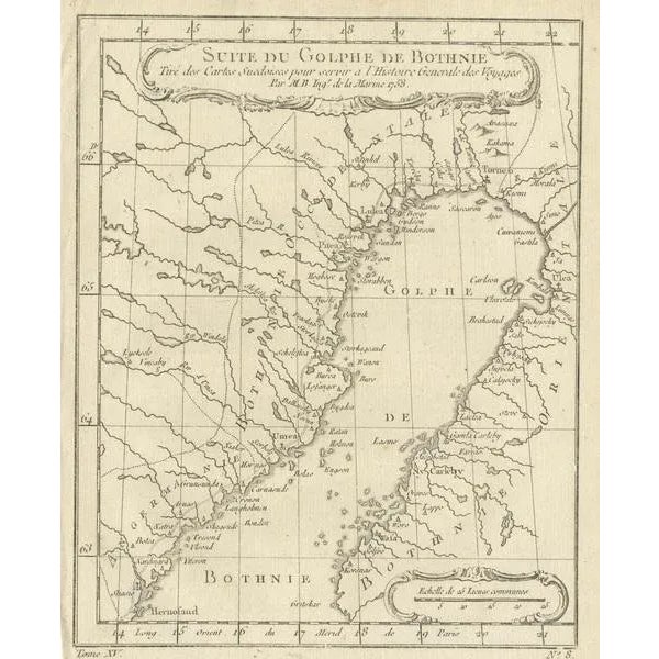 Antique Map of the Gulf of Bothnia, 1759 For Sale - Image 3 of 5