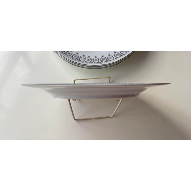 Vintage Silver Lace Fine China Dinner Plates- Set of 4 For Sale In New York - Image 6 of 7