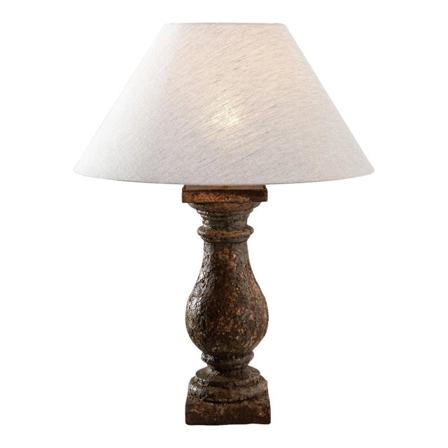 19th Century French Cast Iron Lamp For Sale