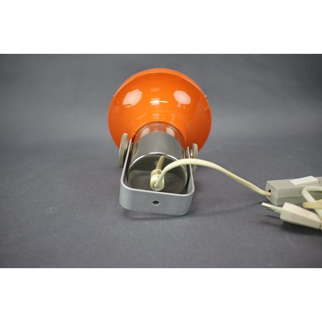 Metal Orange Wall Lamp by Josef Hurka for Napako, Czechoslovakia, 1970s For Sale - Image 7 of 14