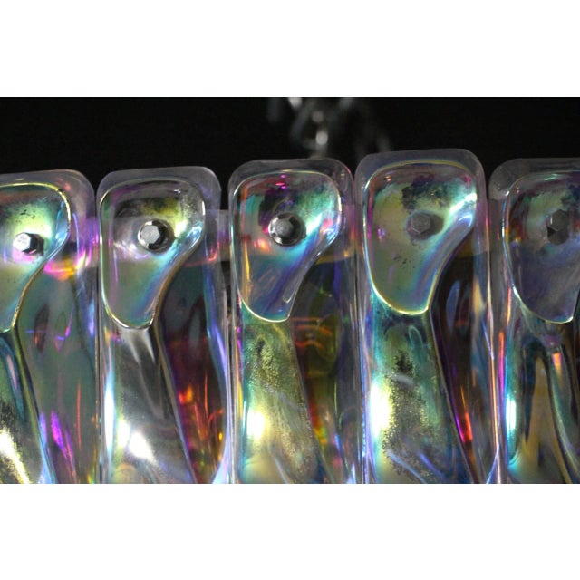 1970s Mid-Century Murano Glass Iridescent Chandelier For Sale - Image 5 of 16