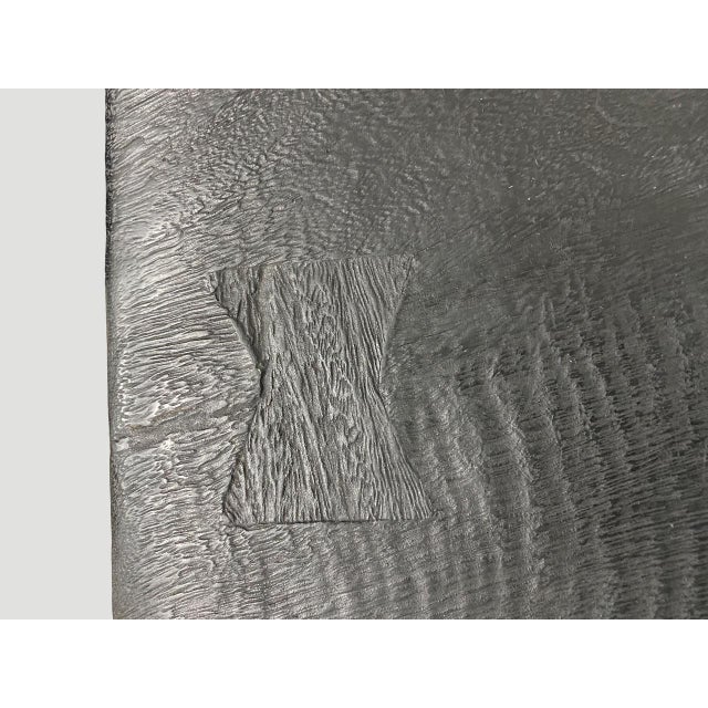 Andrianna Shamaris Impressive Long Charred Wave Bench For Sale - Image 14 of 18