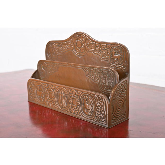 Art Deco Tiffany Studios New York Zodiac Bronze Letter Rack For Sale - Image 3 of 12