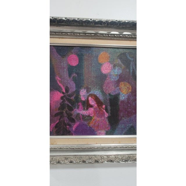 Gustav Likan Neo-Impressionism Mother With Children Acrylic Painting 1978 For Sale - Image 11 of 12