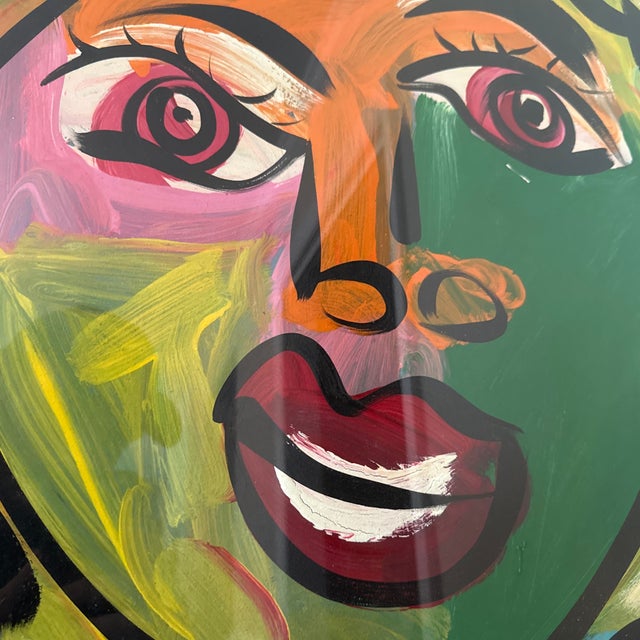 Glass 1970s Abstract Painting by Peter Keil, Framed For Sale - Image 7 of 9