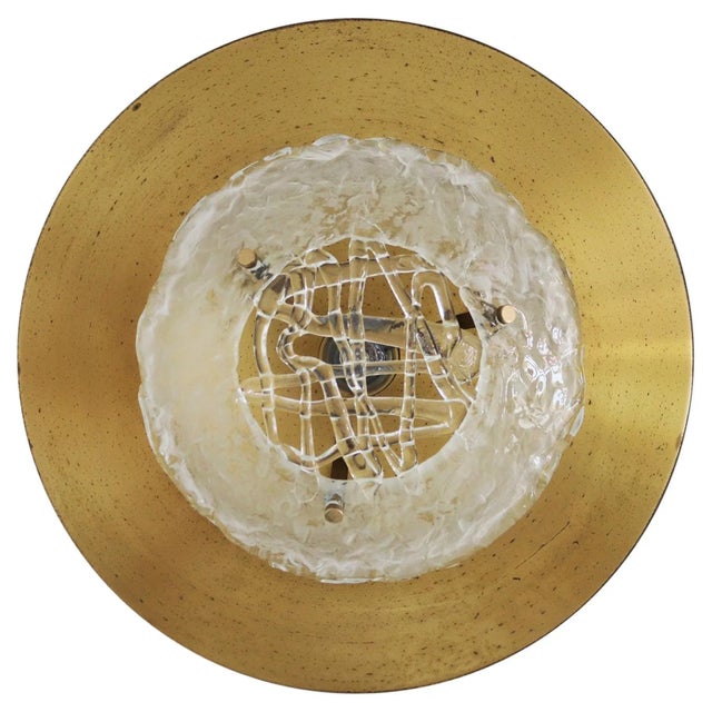 Esperia Italian Flush Mounts in Brass by Angelo Brotto for Esperia, 1970s, Set of 2 For Sale - Image 4 of 18