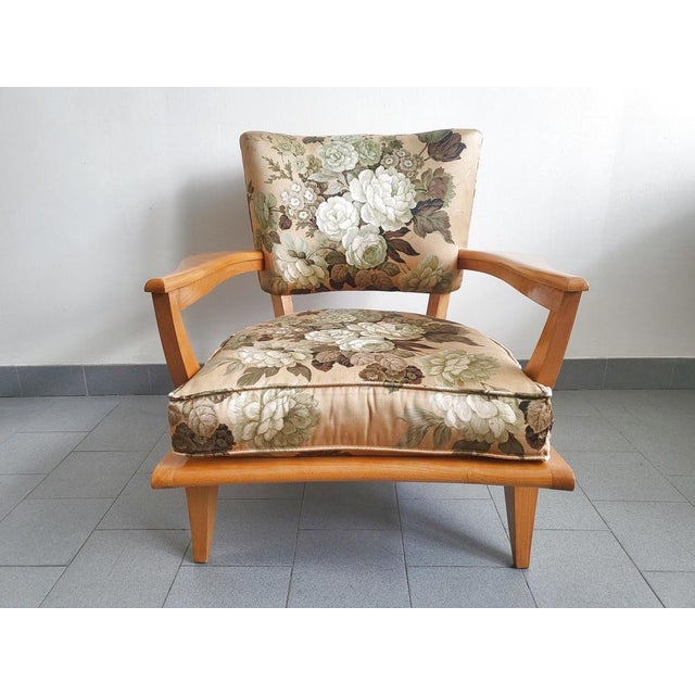 SK40 Lounge Chair in Beech and Silk by Etienne-Henri Martin for Steiner, 1950s For Sale - Image 17 of 17