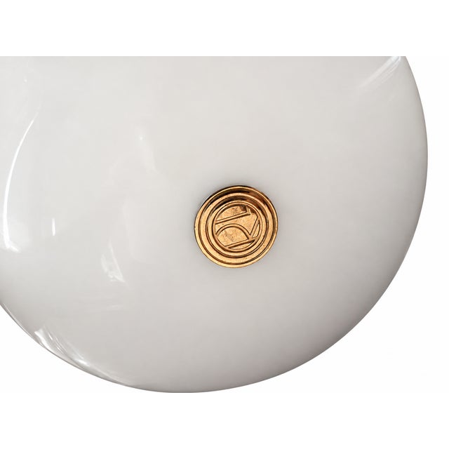 Modern Pair of Ralph Lauren Polished Silver and White Globe Pendants For Sale - Image 3 of 3