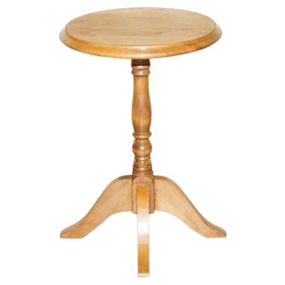 Vintage English Oak Tripod Side Table For Sale