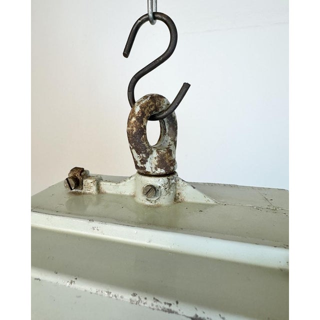 Grey Cast Aluminium Explosion Proof Pendant Lamp with Enameled Shade from Elektrosvit, 1970s For Sale - Image 13 of 18
