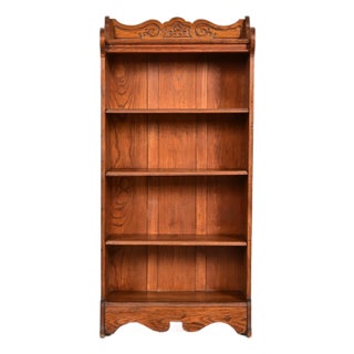 Antique Victorian Carved Oak Bookcase, Circa 1900 For Sale