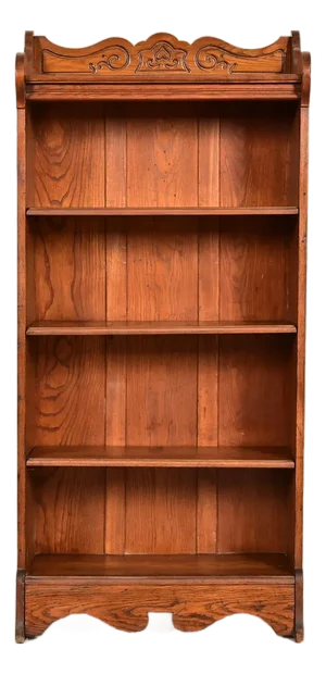 Antique Victorian Carved Oak Bookcase, Circa 1900