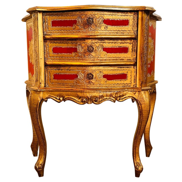 Vintage Italian Cabinet in Gilded Wood, 1960s For Sale