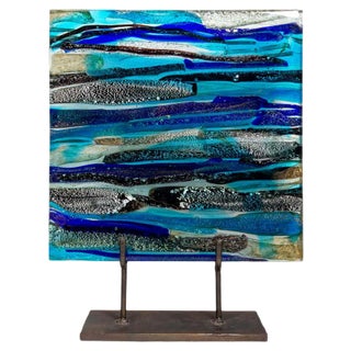 Piastra Glass Sculpture by Leonardo Cimolin For Sale