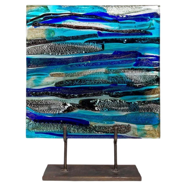 Piastra Glass Sculpture by Leonardo Cimolin For Sale