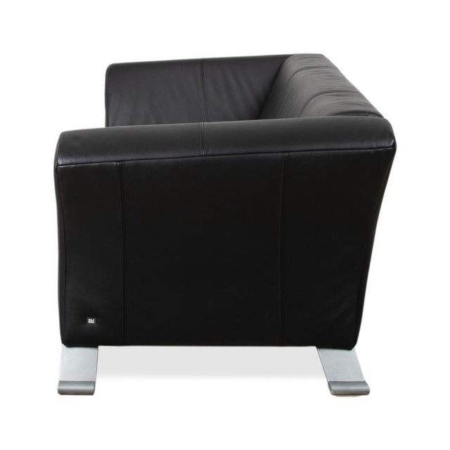 Model 322 2-Seater and 3-Seater Sofas in Black Leather from Rolf Benz, Set of 2 For Sale - Image 13 of 18