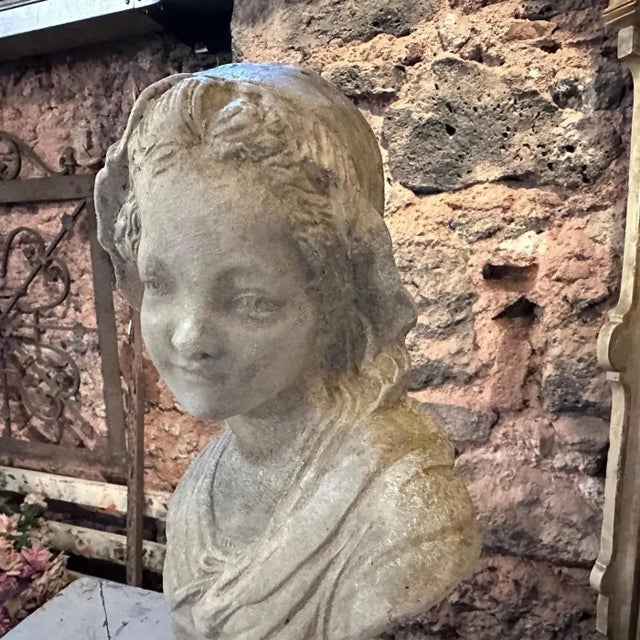 1930s Terracotta Sicilian Sculpture of a Young Girl For Sale - Image 11 of 13