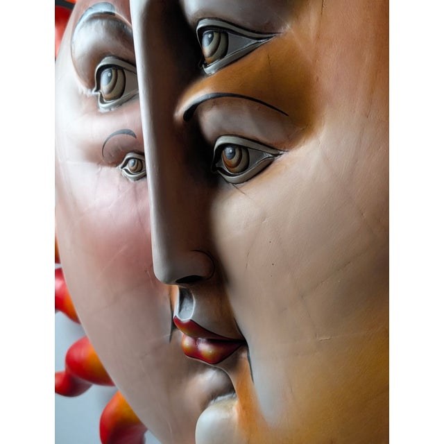 Large Sol Eclipse Papier Mâché Wall Sculpture by Sergio Bustamante, 1997 For Sale - Image 10 of 18