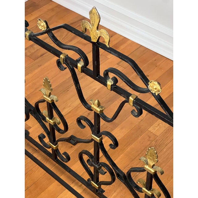 Large French Wrought Iron Chateau Landier Fireplace Screen, 1890s For Sale - Image 12 of 18