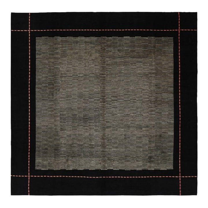 Rug & Kilim’s Art Deco Style Square Rug With Beige-Brown Geometric ...