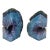 Vintage Blue Agate Geode Bookends- a Pair For Sale