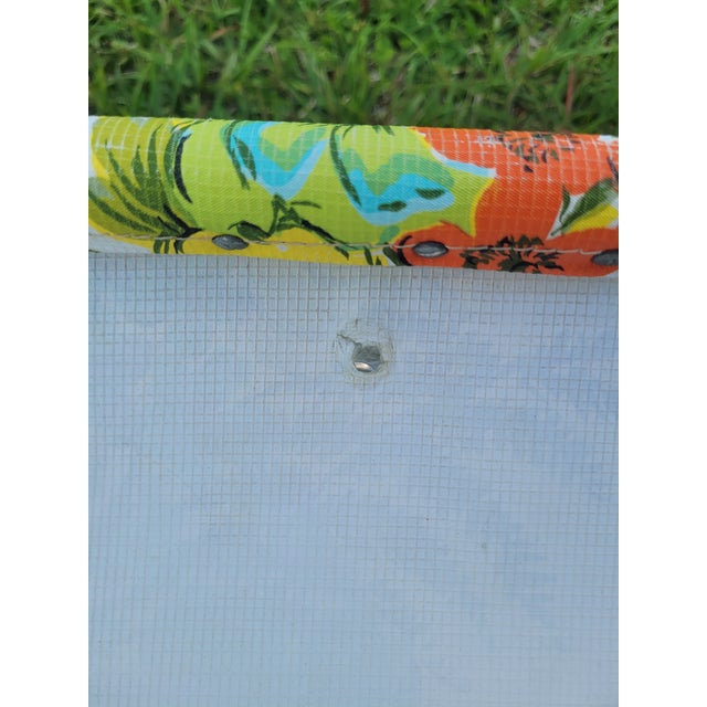 MCM Telescope Folding Furniture Floral Aluminum Rocker For Sale - Image 10 of 12