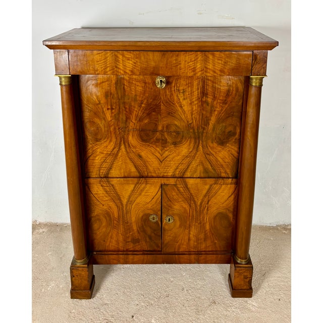 Large French Empire Walnut Secretaire, 1920 For Sale - Image 12 of 18