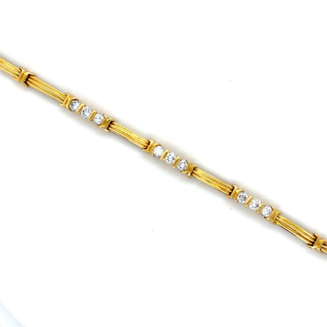 Contemporary 1980s Tiffany & Co. Diamond and 18k Yellow Gold Bracelet For Sale - Image 3 of 6