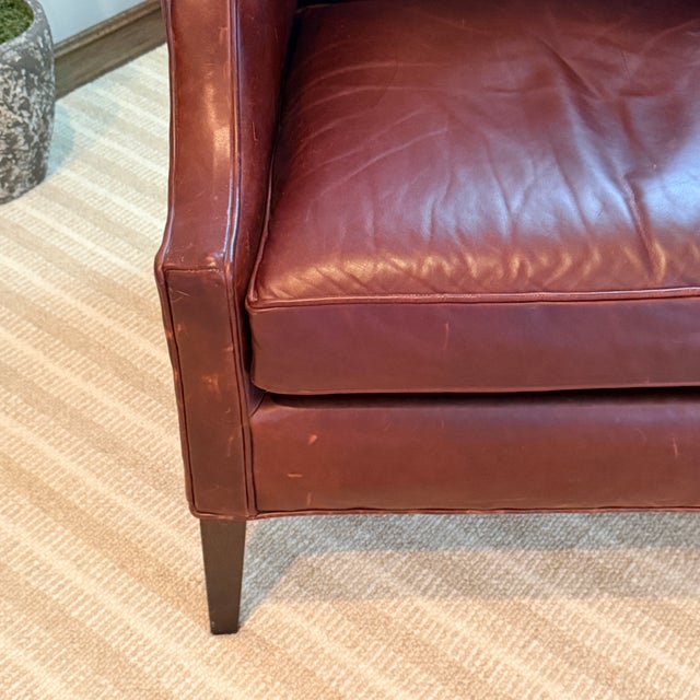 Mitchell Gold + Bob Williams Leather Wingback For Sale - Image 9 of 10